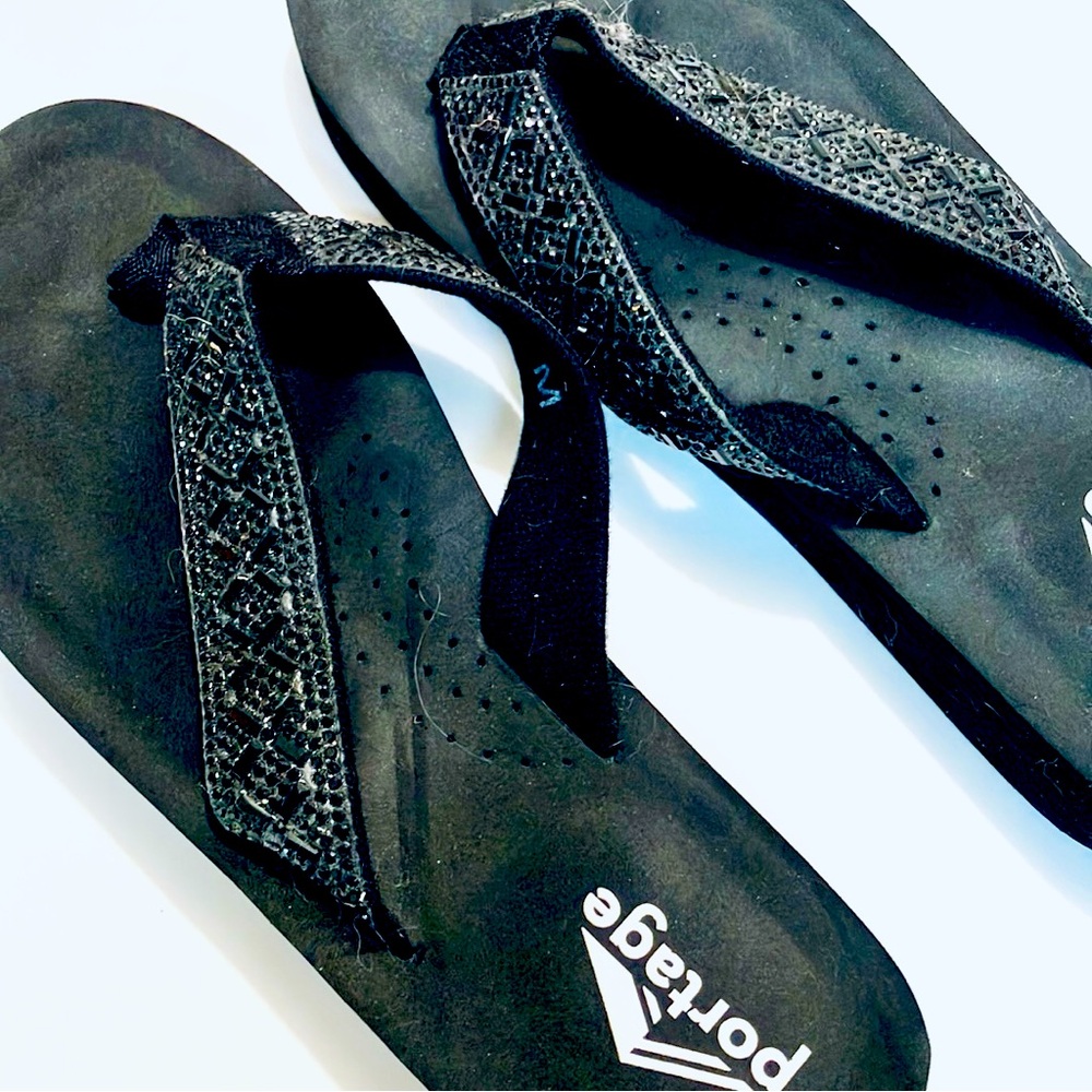 Black Rhinestone Protege Flip Flops - Picture 5 of 5